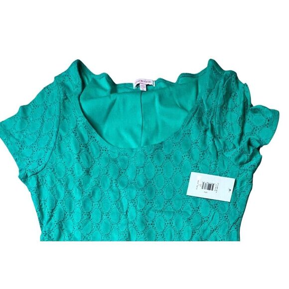 Isaac Mizrahi Green Knit Eyelet Shift Dress XL NWT Designer‎ Summery Casual - Picture 4 of 12